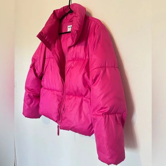 Old Navy Hot Pink Puffer Jacket - Size Medium - Picture 1 of 3